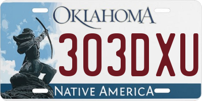 OK license plate 303DXU