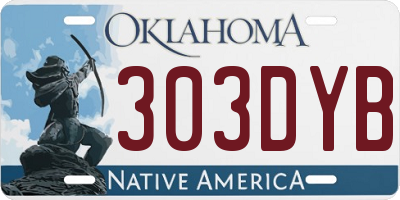 OK license plate 303DYB