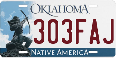 OK license plate 303FAJ