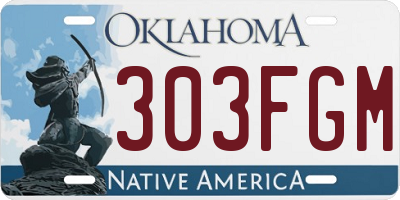 OK license plate 303FGM