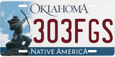 OK license plate 303FGS