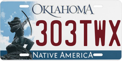 OK license plate 303TWX