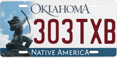 OK license plate 303TXB
