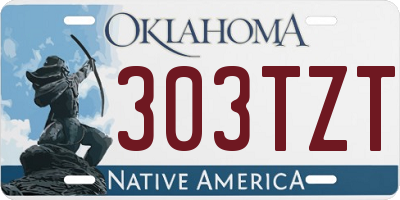 OK license plate 303TZT