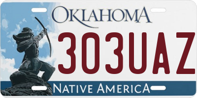 OK license plate 303UAZ