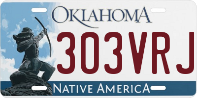 OK license plate 303VRJ