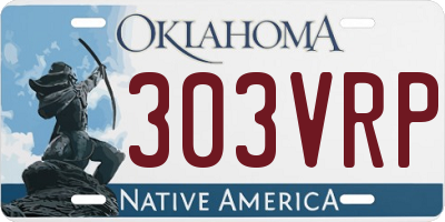 OK license plate 303VRP