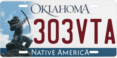 OK license plate 303VTA