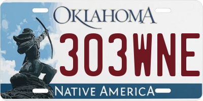 OK license plate 303WNE