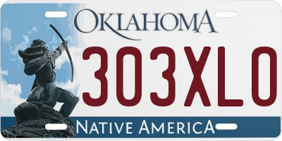 OK license plate 303XLO