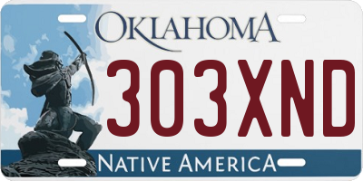 OK license plate 303XND