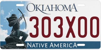 OK license plate 303XOO