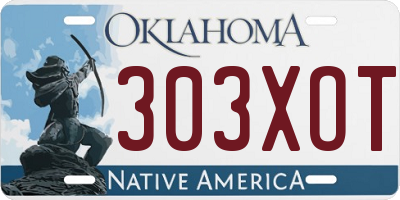 OK license plate 303XOT