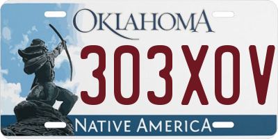 OK license plate 303XOV