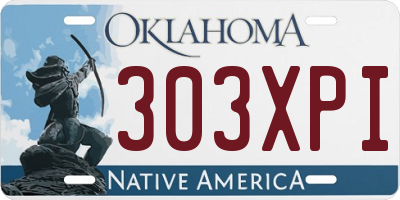 OK license plate 303XPI