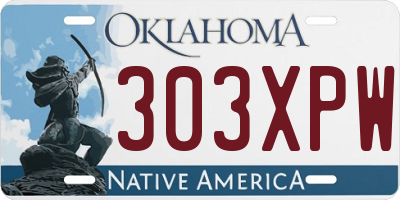 OK license plate 303XPW