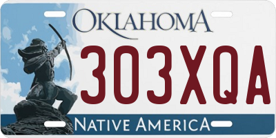 OK license plate 303XQA