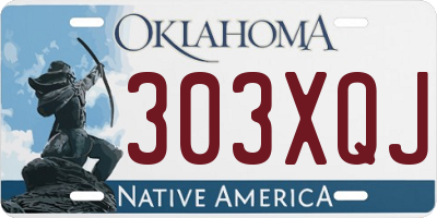OK license plate 303XQJ