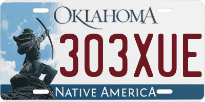OK license plate 303XUE