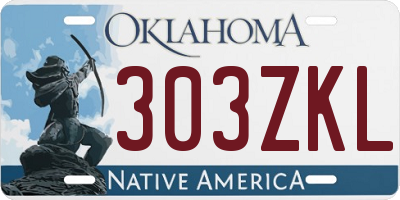 OK license plate 303ZKL