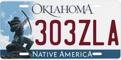 OK license plate 303ZLA