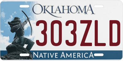OK license plate 303ZLD