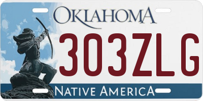 OK license plate 303ZLG