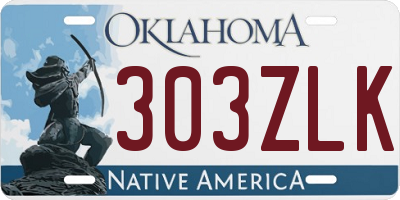 OK license plate 303ZLK