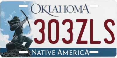 OK license plate 303ZLS
