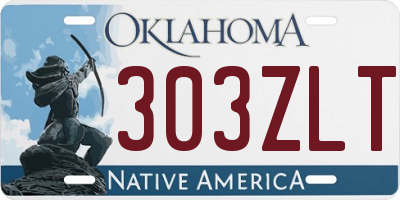 OK license plate 303ZLT