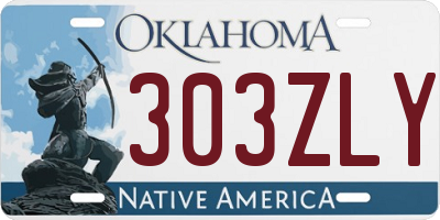 OK license plate 303ZLY