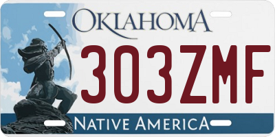 OK license plate 303ZMF