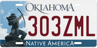 OK license plate 303ZML
