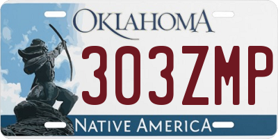 OK license plate 303ZMP