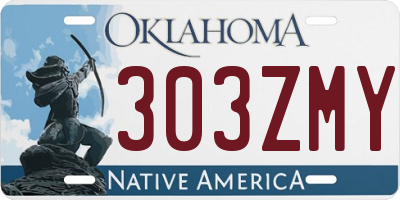 OK license plate 303ZMY