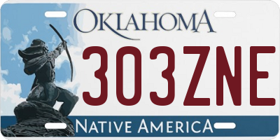 OK license plate 303ZNE
