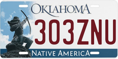 OK license plate 303ZNU