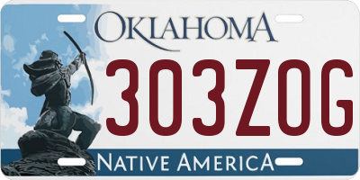 OK license plate 303ZOG