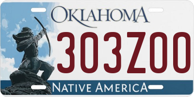OK license plate 303ZOO