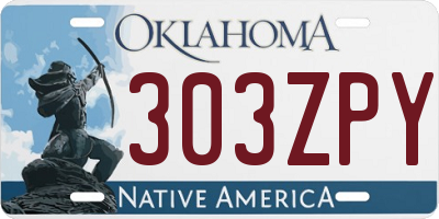 OK license plate 303ZPY