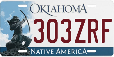 OK license plate 303ZRF