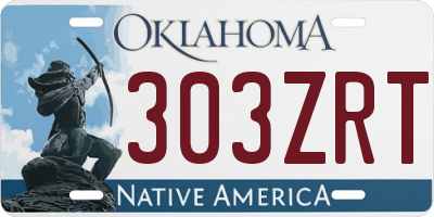 OK license plate 303ZRT