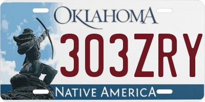 OK license plate 303ZRY