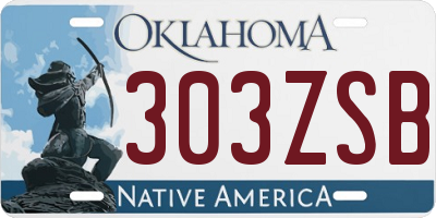 OK license plate 303ZSB