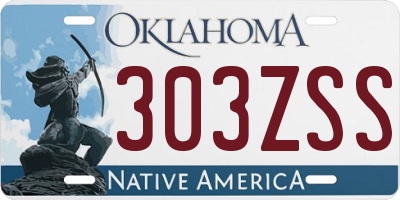 OK license plate 303ZSS