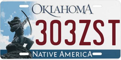OK license plate 303ZST