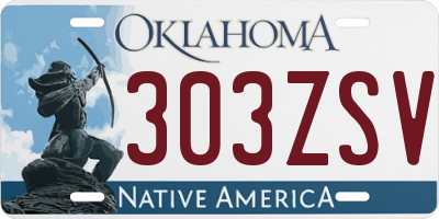 OK license plate 303ZSV