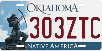 OK license plate 303ZTC