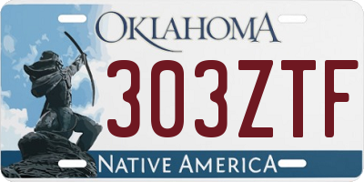 OK license plate 303ZTF