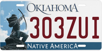 OK license plate 303ZUI